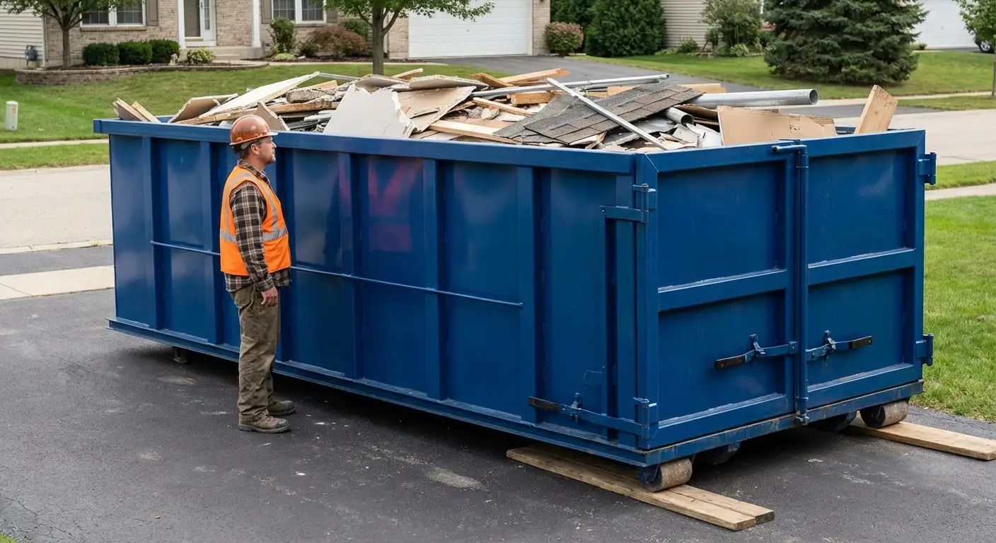Dumpster loaded correctly to avoid overage fees in Waynesboro, GA