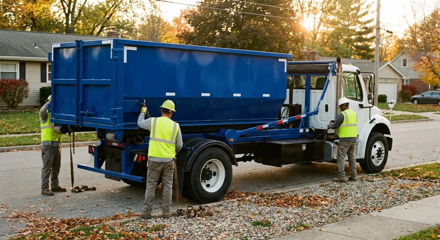 Roll-off dumpster delivery truck in Waynesboro, GA