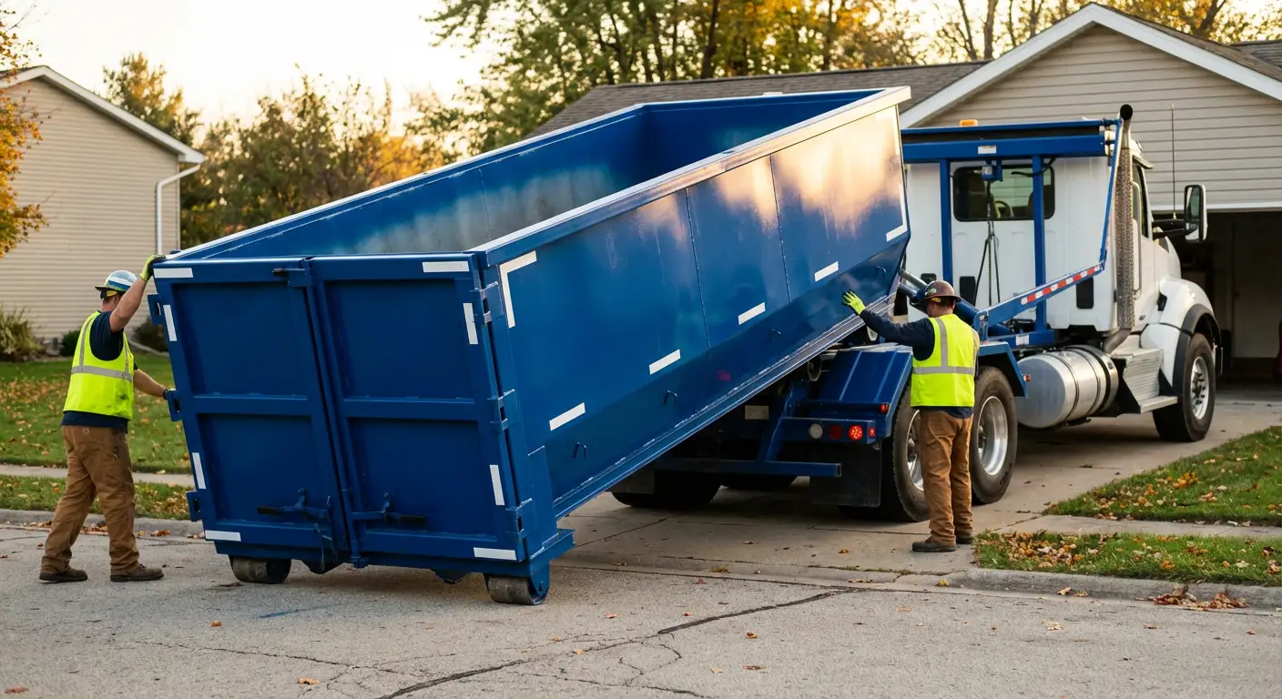 Roll-off dumpster delivery truck in Waynesboro, GA